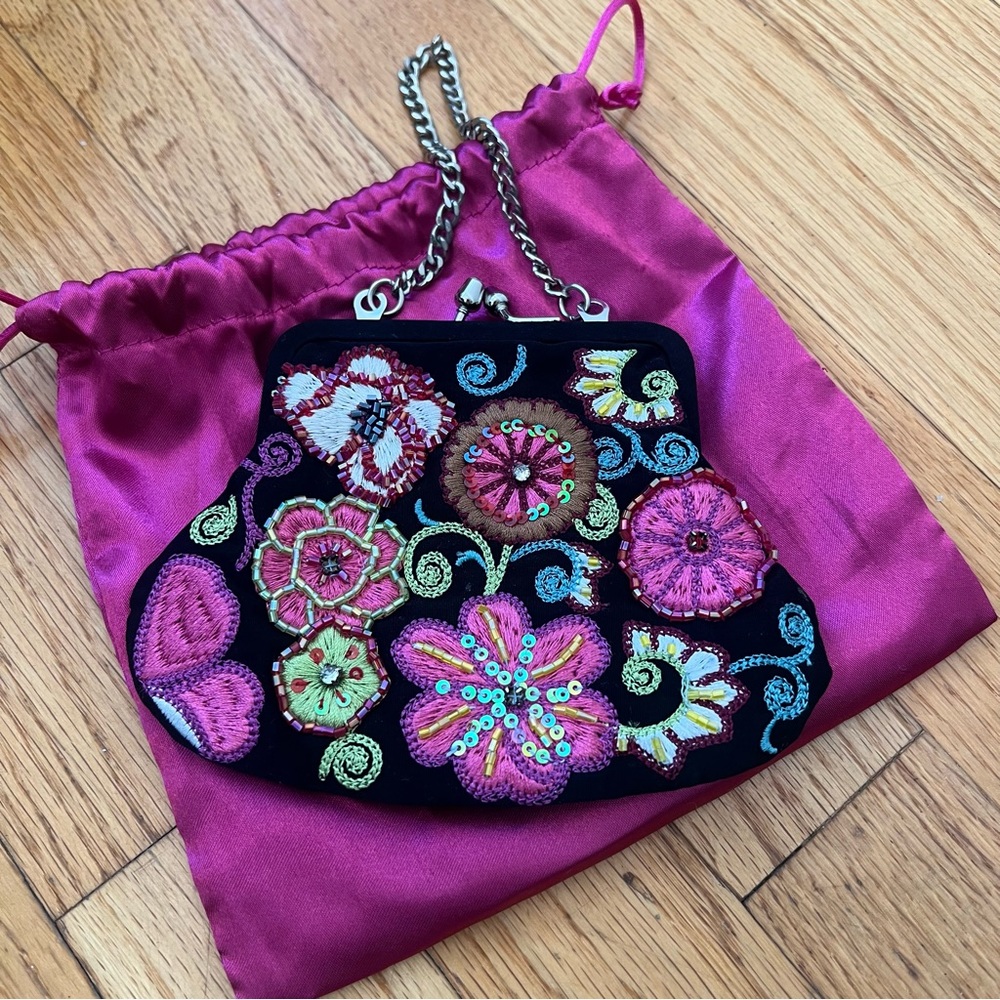 Vera Bradley 25th anniversary embellish beaded sequin coin purse